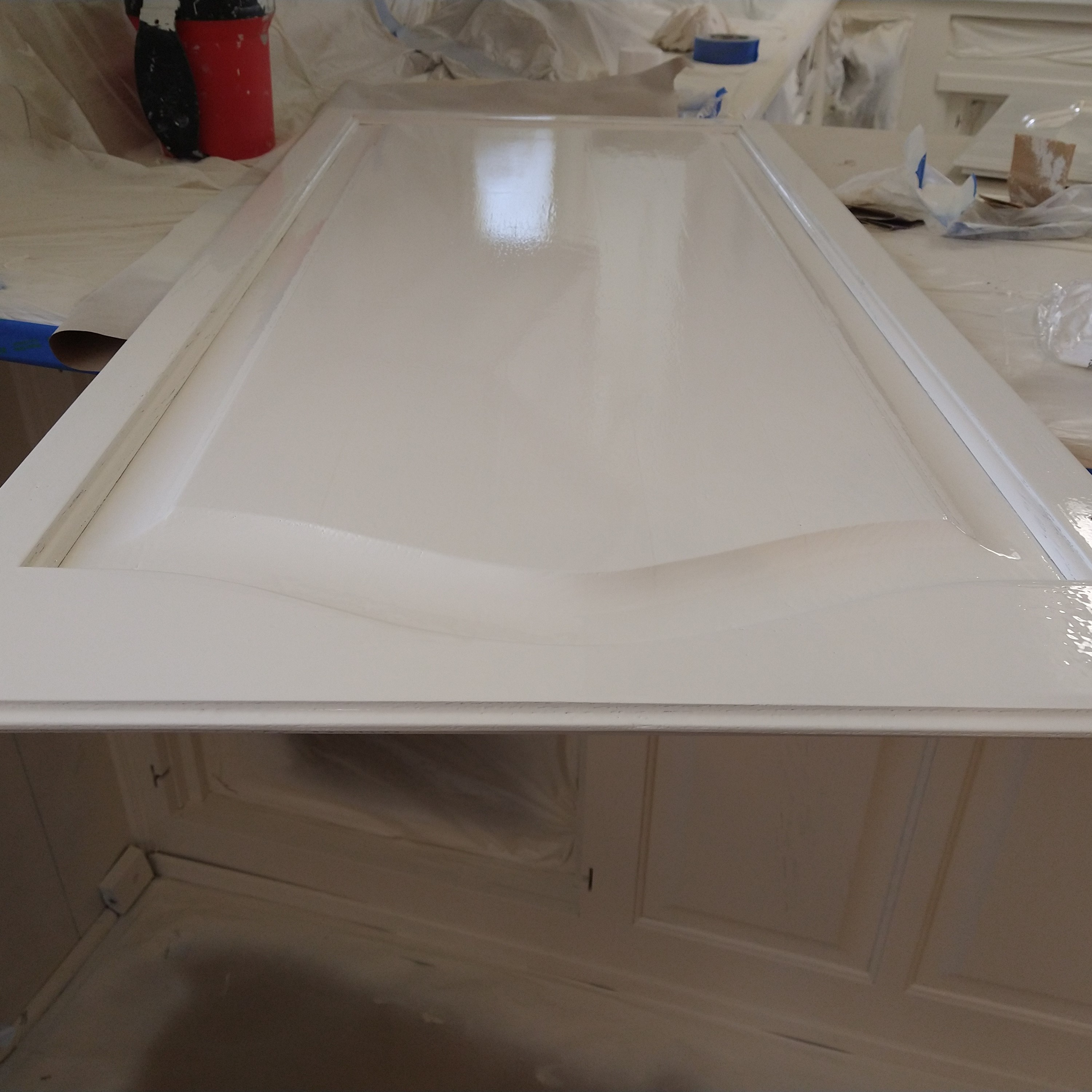Large Kitchen Door Painted and Drying